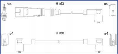 134707 HITACHI HITACHI VW К-кт высоковольтных проводов Golf III,Polo,Vento,Seat 1.4/1.6