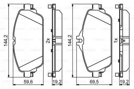 0986494951 BOSCH BOSCH Комплект гальмівних накладок, дискове гальмо DB C205 13-