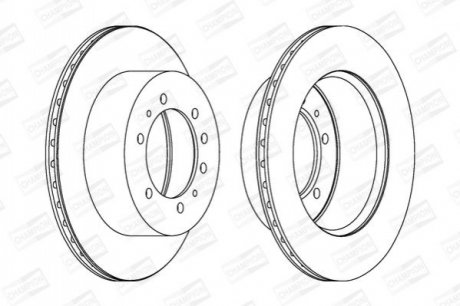 562223CH1 CHAMPION Диск тормозной задний NISSAN PATROL GR V (Y61, GR) (99-07)