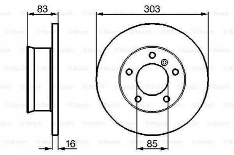 0986478189 BOSCH BOSCH DB гальмівний диск G-Class W460/461/463 2,3-3,0 (303*16)