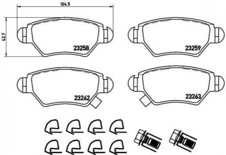 P59 031 BREMBO Гальмівні колодки дискові