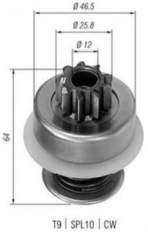 940113020015 MAGNETI MARELLI MAGNETI MARELLI бендикс (z=9) AUDI 80 0,9-1,3, 1,6D/TD VW 0,8-1,3, 1,6D/TD SEAT [940113020015]