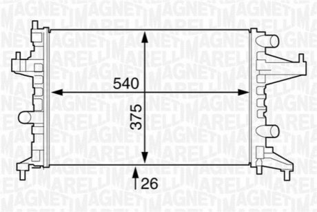 350213829000 MAGNETI MARELLI MAGNETI MARELLI радіатор OPEL CORSA C (F08, F68) 1,0 00-09-01 -