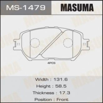 MS1479 MASUMA Колодка тормозная передняя (MS1479) MASUMA