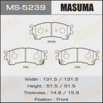 MS5239 MASUMA Колодка тормозная передняя (MS5239) MASUMA