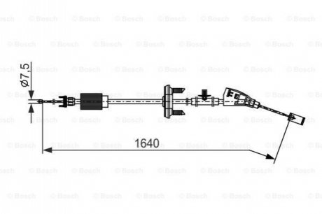 1987482798 BOSCH BOSCH Трос гальмывний центр. PEUGEOT 3008 (електр.)