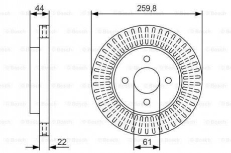 0986479U02 BOSCH BOSCH Гальмівний диск пер. NISSAN Versa II -20