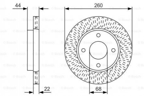 0986479U54 BOSCH BOSCH гальмівний диск пер. NISSAN TIIDA