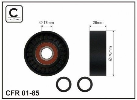 01-85 CAFFARO Натяжний ролик ременя генератора BMW X5 (E53) 3.0D M57 03-06 (сам ролик)