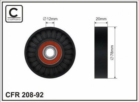 208-92 CAFFARO Обводний ролик Hyundai Accent/Tucson/Kia Cee\d/Cerato