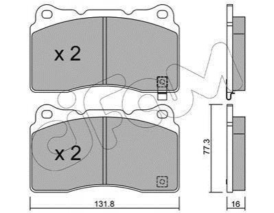 822-288-5 CIFAM CIFAM MITSUBISHI гальмівні колодки передн. Lancer V EVO 04 -, Subaru Impreza WRX 01-, RENAULT, FORD