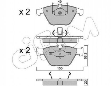 822-558-0 CIFAM CIFAM BMW гальмівні колодки передн. 3 E90,5 E60,6 E63,7 E65/66,.X1 E84 01-