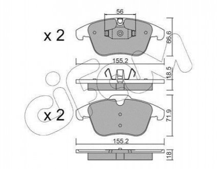 822-675-5 CIFAM CIFAM CITROEN гальмівні колодки передн C5 III 08-,Peugeot 407 04-,508 10-