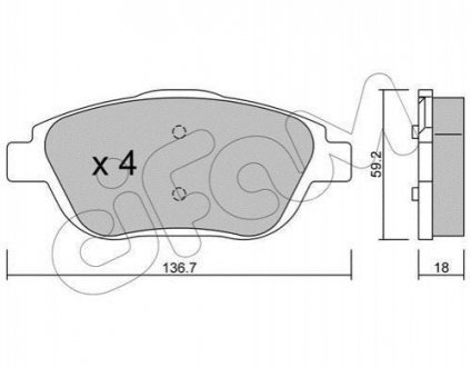 822-852-0 CIFAM CIFAM CITROEN гальмівні колодки передн.C3 Picasso,DS3 1.4/1.6 09-