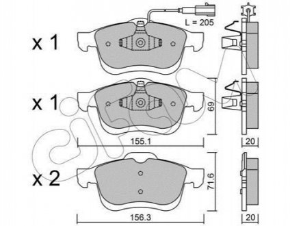 822-824-0 CIFAM CIFAM FIAT гальмів.колодки передн. Doblo 10-, Opel Combo 12-