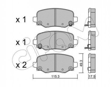 822-1002-1 CIFAM CIFAM FIAT Колодки гальмівні задні 500X, JEEP Renegate