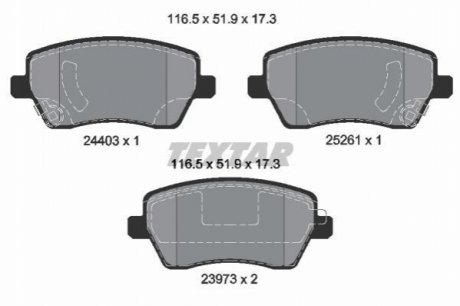 2440301 TEXTAR Комплект гальмівних колодок