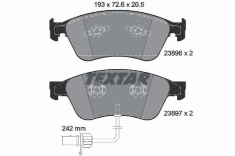 2389601 TEXTAR Комплект тормозных колодок