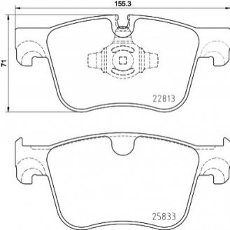 8DB 355 036-491 HELLA HELLA CITROEN К-т передніх гальмівних колодок CITROEN BERLINGO, BERLINGO/MINIVAN, C4 GRAND PICASSO II, C4 PICASSO II, C4 SPACETOURER, C5 AIRCROSS DS DS 7 OPEL COMBO TOUR / LIFE,