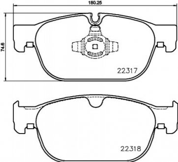 8DB 355 024-801 HELLA HELLA VOLVO Тормозные колодки передн.&quot;18&quot; S60 III,S90 II,V60 II,V90 II,XC40/60,XC90 II