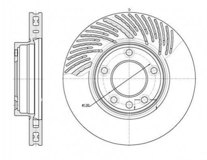 D677310 WOKING Диск тормозной Porsche Cayenne I / VW Touareg I II / перед прав (D6773.10) WOKIN