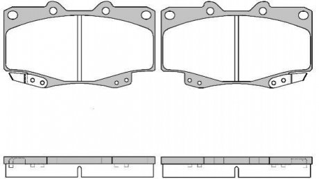 P215322 WOKING Колодки тормозные дисковые Toyota Hilux 97>05 05>15 / перед (P2153.22) WOKING