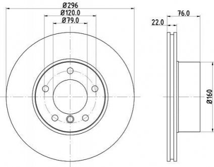 8DD 355 104-591 HELLA HELLA Диск тормозной перед. (вентил.) BMW 5-serie (E39) (296*22)