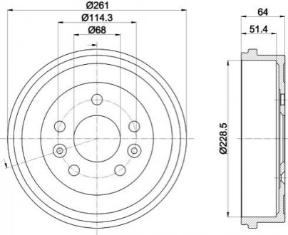 8DT 355 303-151 HELLA HELLA RENAULT гальмівний барабан DUSTER 1.5 dCi 4x4 11-, DACIA