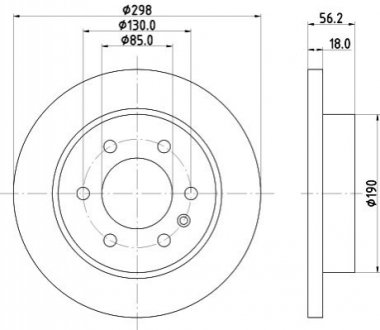 8DD 355 131-831 HELLA HELLA DB Диск гальмівний задній (PRO покриття) SPRINTER 3,5-t