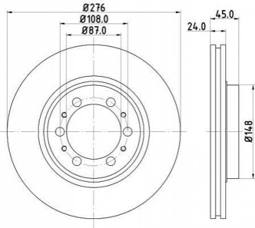 8DD 355 105-131 HELLA HELLA MITSUBISHI гальмівний диск передн. Pajero 90 - (276*24)