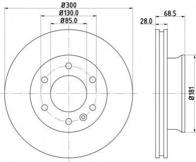 8DD 355 129-281 HELLA HELLA DB диск гальм. передн. (PRO High Carbon) Sprinter 06-