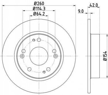 8DD 355 118-991 HELLA HELLA HONDA Тормозной диск задн.лакиров.! Civic 05- (260*9)