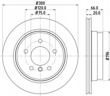 8DD 355 117-831 HELLA HELLA BMW Диск гальмівниий задн.1 E81/87,3 E90,X1 E84 05-