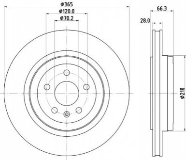 8DD 355 132-901 HELLA HELLA TESLA гальм. диск задн. MODEL S 14-, MODEL X 16-