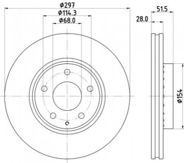 8DD 355 126-981 HELLA HELLA MAZDA Тормозной диск передн.Mazda 6 12-,CX-5 11-