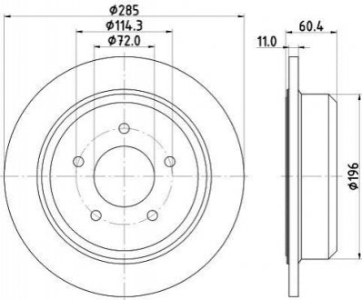 8DD 355 114-801 HELLA HELLA JEEP Диск тормозной задн.Grand Cherokee 92-99