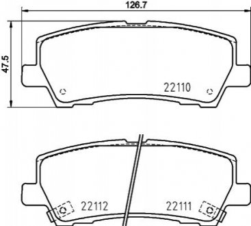 8DB 355 036-441 HELLA HELLA FORD USA гальмівні колодки задні MUSTANG 14-