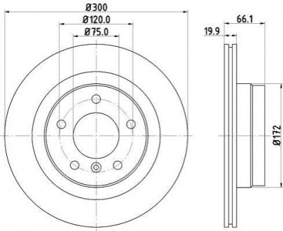 8DD 355 111-281 HELLA HELLA BMW Тормозной диск задн.1 E81,3 90,F30 03-