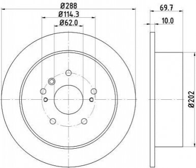 8DD 355 114-991 HELLA HELLA TOYOTA Тормозной диск задн. Lexus RX 03-