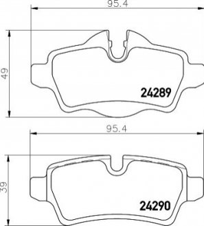 8DB 355 031-791 HELLA HELLA MINI Колодки гальмівні задні R56, R57