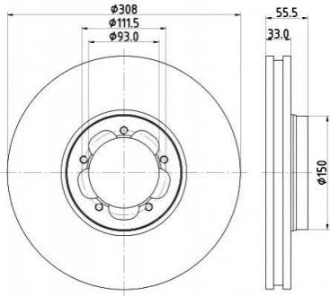 8DD 355 123-131 HELLA HELLA FORD диск гальм. передн. TRANSIT 15-