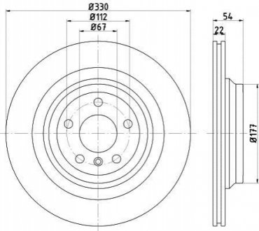 8DD 355 122-561 HELLA HELLA DB Диск тормозной задн.GLE W166 11-