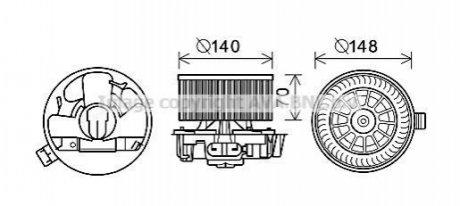 DA8010 AVA COOLING Вентилятор отопителя салона (DA8010) AVA