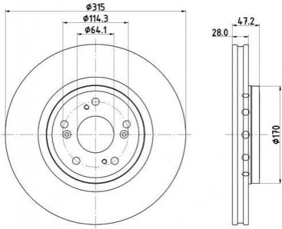 8DD 355 125-321 HELLA HELLA HONDA диск гальм. передн. CR-V 15-