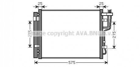 HY5189D AVA COOLING Радіатор кондиціонера Hyundai i30 1,6CRDI 2,0CRDI 07>11 , Ceed 1,6CRDI 2,0CRDI 08>12 (HY5189D) AVA