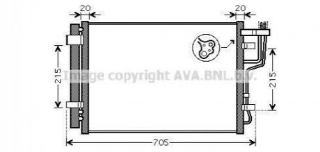 HY5183D AVA COOLING Радиатор кондиционера (HY5183D) AVA