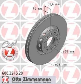 600.3245.20 ZIMMERMANN Диск гальмівний