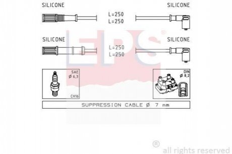 1.499.170 EPS EPS FIAT Провода зажигания Doblo, Qubo, Grande Punto, Idea, 1,2/1,4 05-