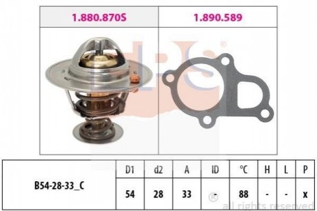 1.880.870 EPS EPS HYUNDAI Термостат ACCENT 1.4 05-10, GETZ 1.4 05-10