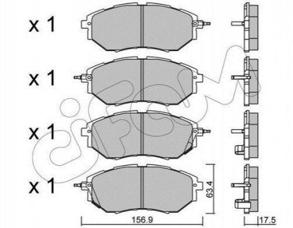 822-763-0 CIFAM CIFAM SUBARU гальмівні колодки передн. LEGACY IV, FORESTER, OUTBACK 09-